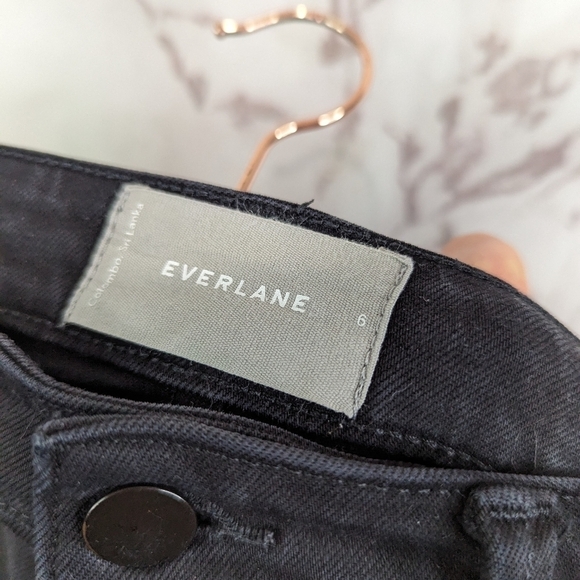 Everlane Pant The Straight Leg Crop Washed Black High Rise Stretch Ankle NEW - Picture 5 of 14